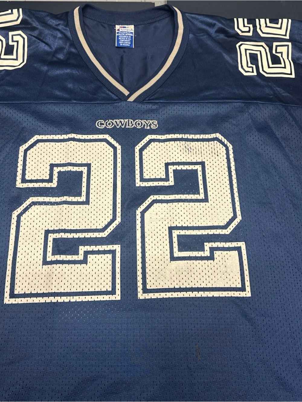 Vintage Emmitt Smith Cowboys #22 Blue Football Jersey
